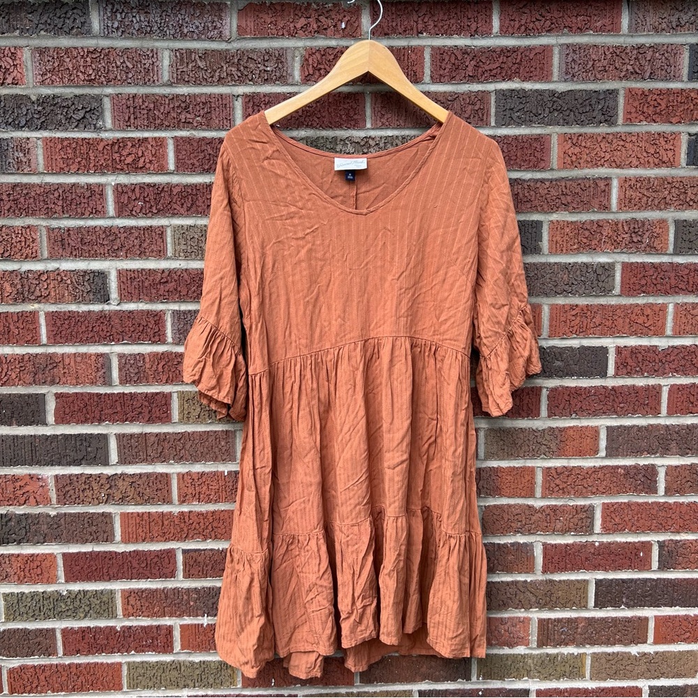 Universal Thread Rusty Orange 1/2 Sleeve Peasant … - image 1